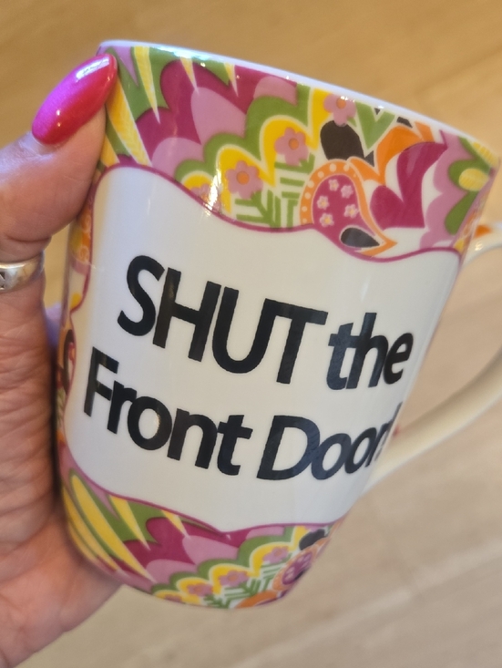 Pier 1 Other - Pier 1 Imports "Shut the Front Door" Porcelain Mug